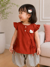 Toddler Girls' Ruffle Tunic & Striped Bloomer Set