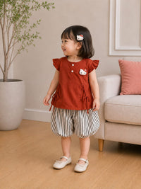 Toddler Girls' Ruffle Tunic & Striped Bloomer Set