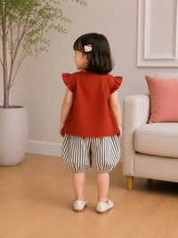 Toddler Girls' Ruffle Tunic & Striped Bloomer Set