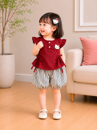 Toddler Girls' Ruffle Tunic & Striped Bloomer Set