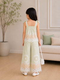Girls' Premium Schiffli & Scalloped Lace Palazzo Set