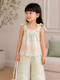 Girls' Premium Schiffli & Scalloped Lace Palazzo Set