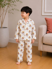 Kids' Aviator Print Cotton Pajama Set