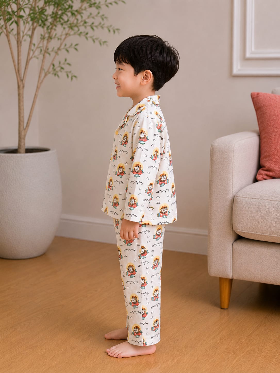 Kids' Aviator Print Cotton Pajama Set