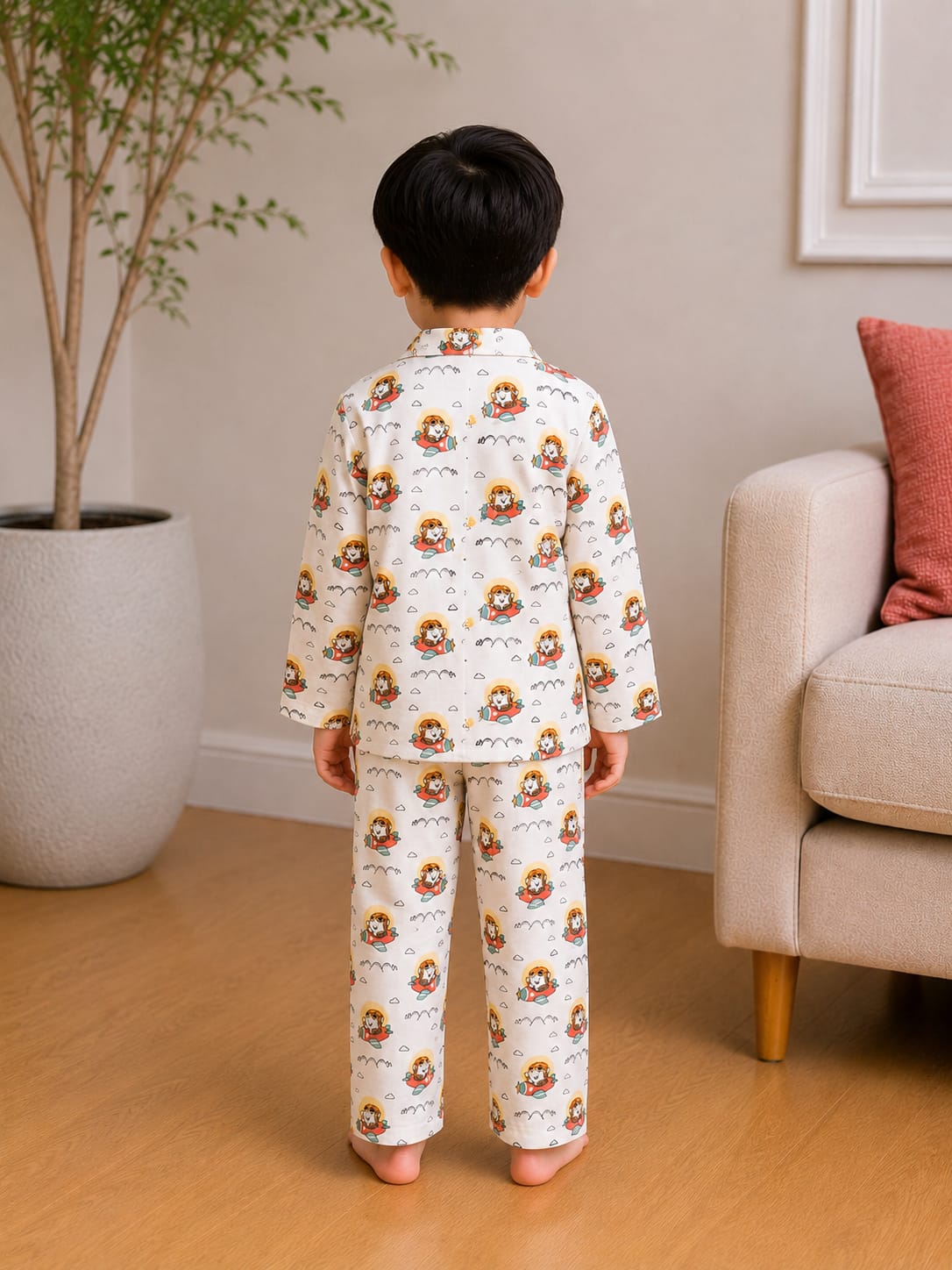 Kids' Aviator Print Cotton Pajama Set