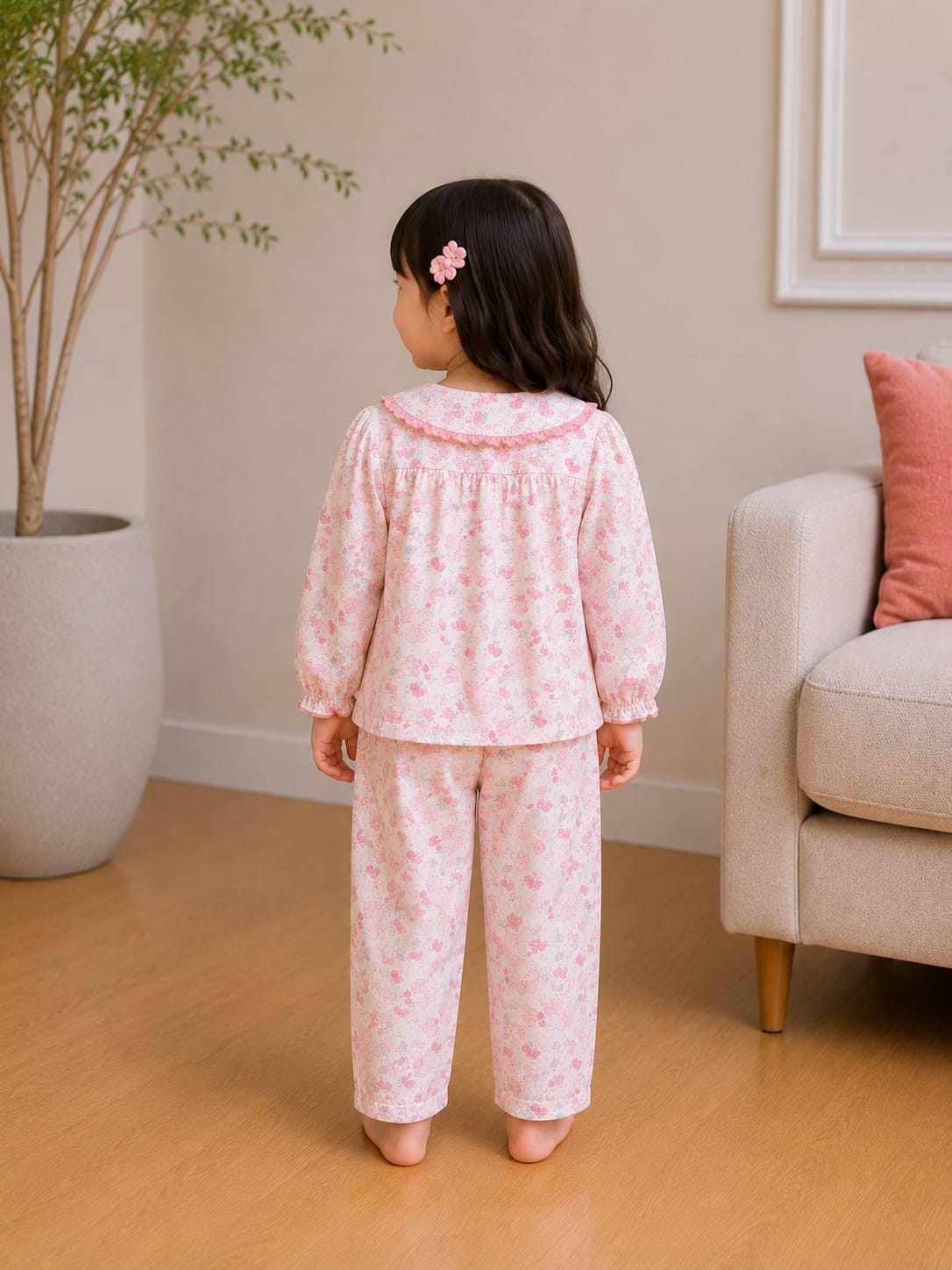 Vintage Floral Ruffled Pajama & Nightwear Set