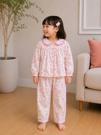 Vintage Floral Ruffled Pajama & Nightwear Set