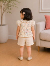 Girls' Ditsy Floral Top and Utility Shorts Set