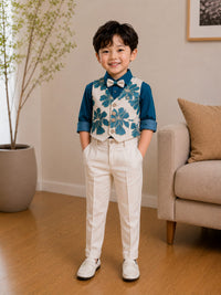 Charming Elegance: Boys' 4-Piece Formal Party Suit Set