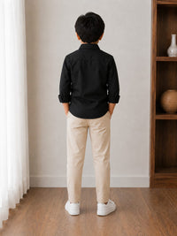 Boys' Classic Solid Black Formal Shirt