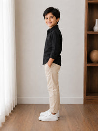 Boys' Classic Solid Black Formal Shirt