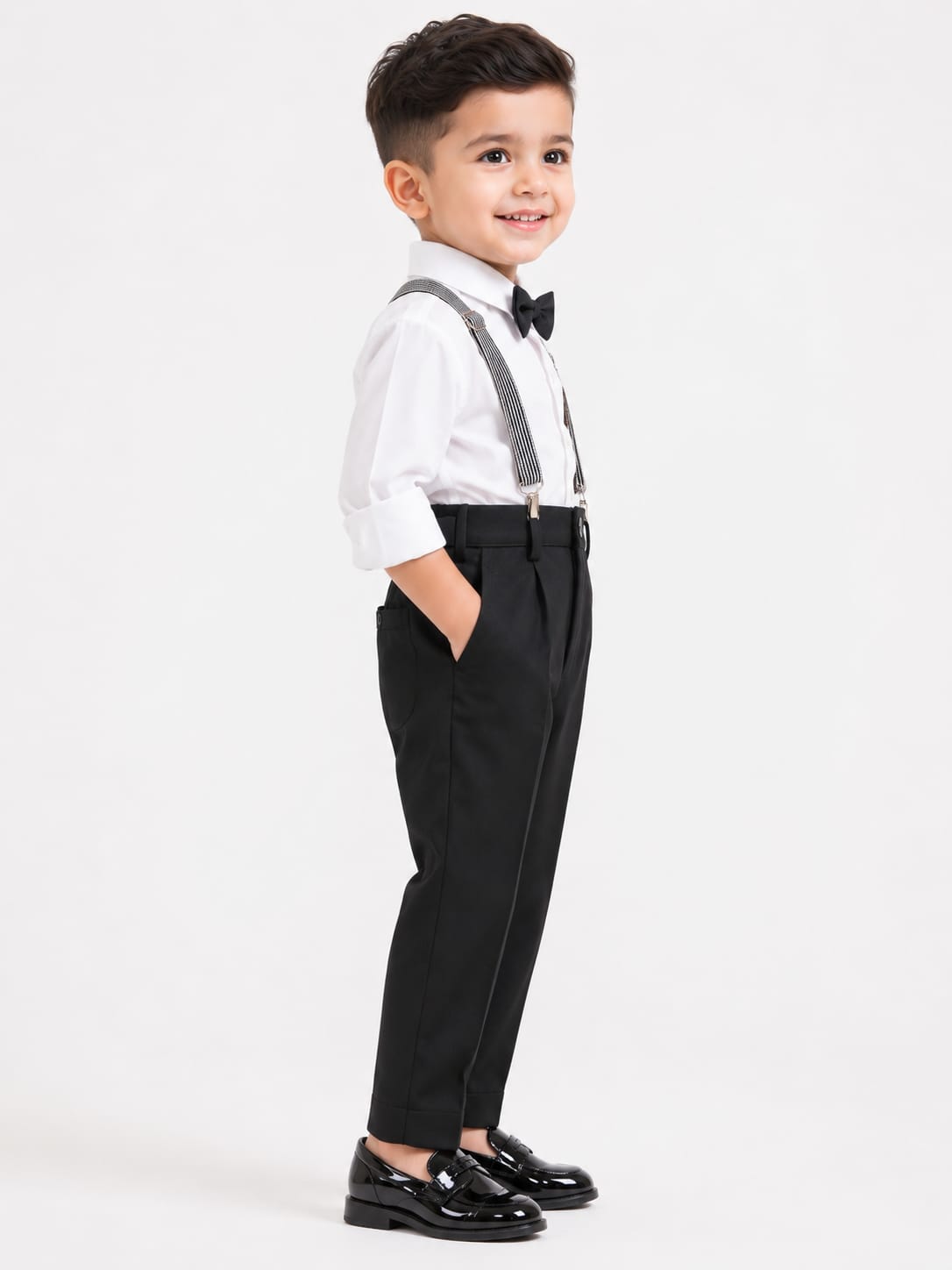 Dapper Gentleman Boys' Formal Suspender Suit Set