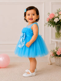 Baby Girl's Sky Blue Butterfly Bow Tulle Party Dress