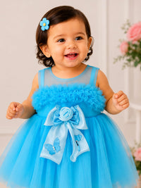 Baby Girl's Sky Blue Butterfly Bow Tulle Party Dress