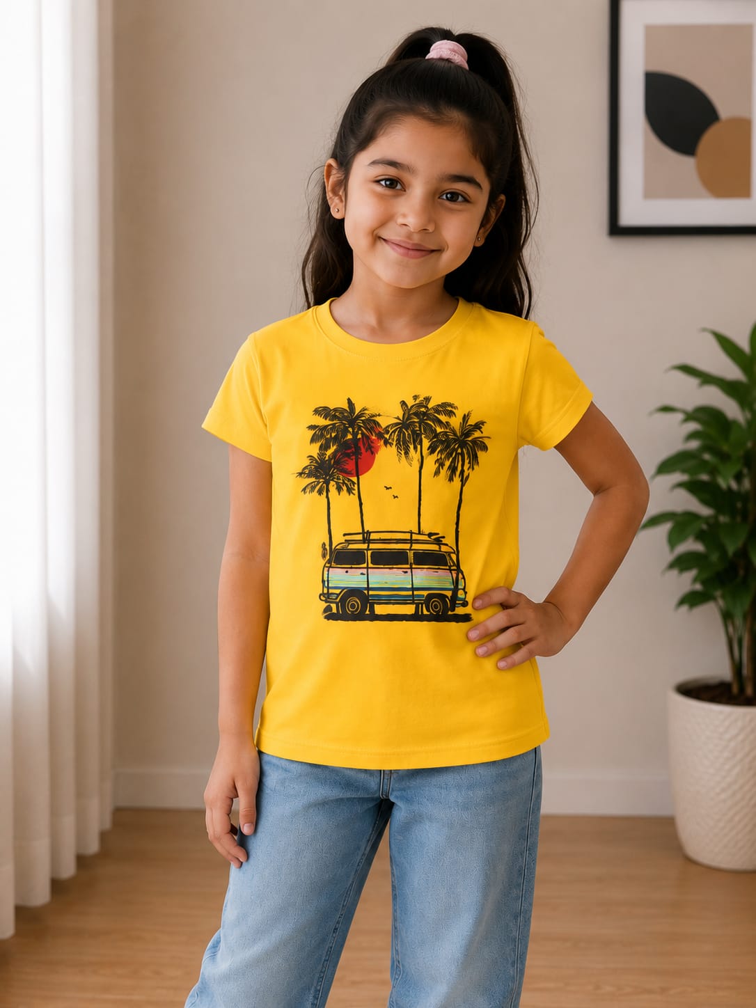 Girls' "Retro Summer Camper" Graphic Tee