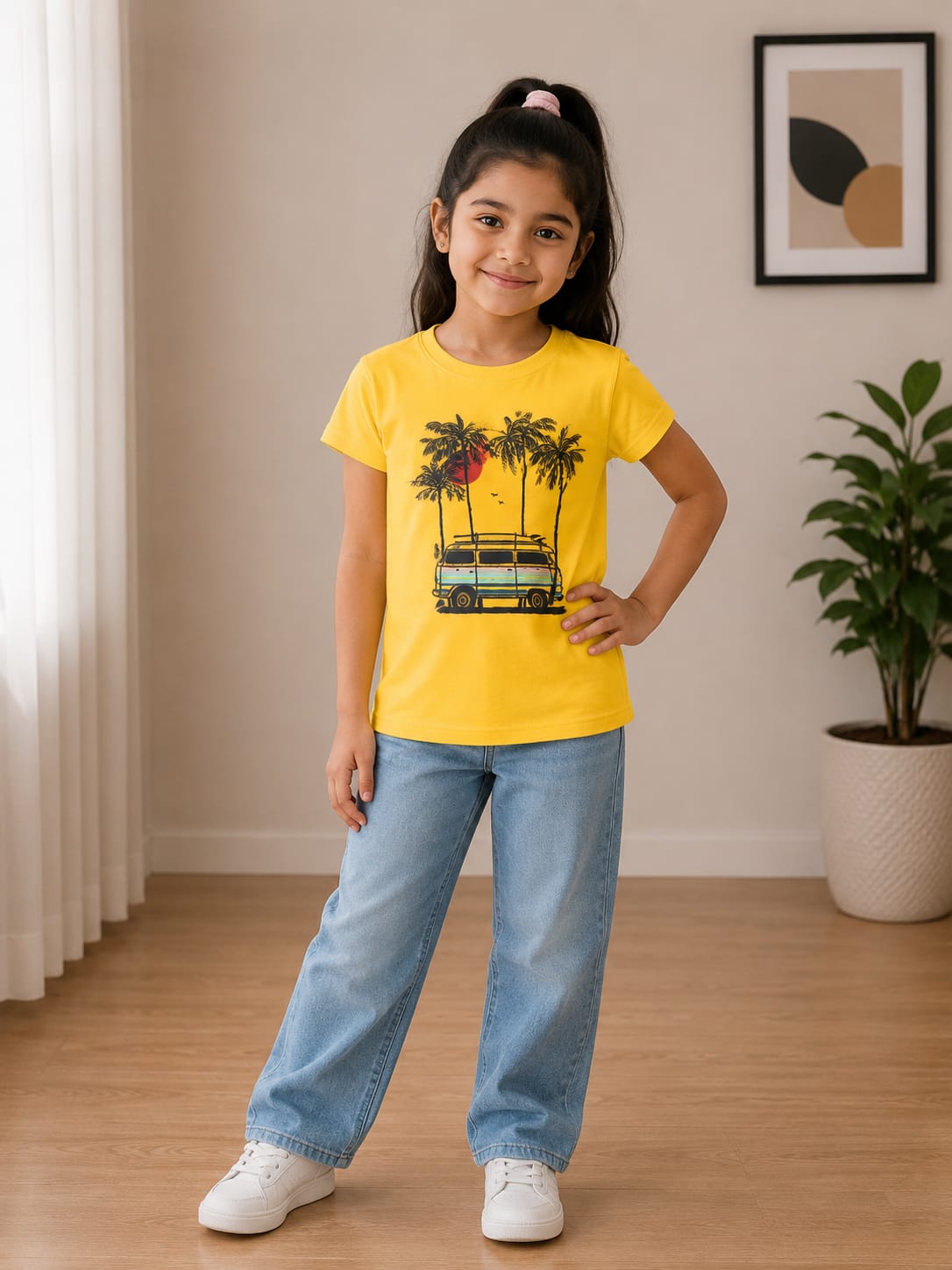 Girls' "Retro Summer Camper" Graphic Tee