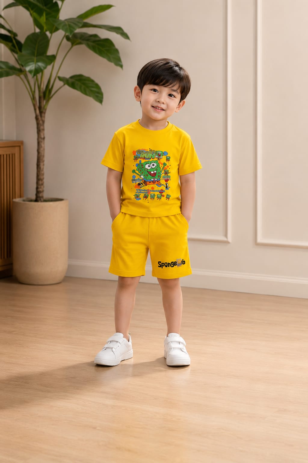 Kids' Vibrant SpongeBob SquarePants T-Shirt & Shorts Set