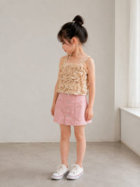 Girls' 3D Rose Rosette Camisole Top