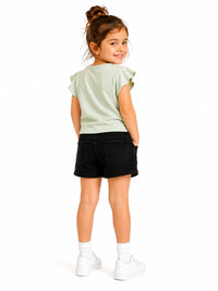 Girls' Flutter Sleeve Front-Tie Graphic Top