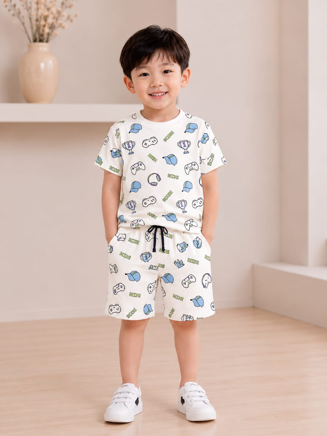 Boys' Graphic Print Casual Cord Set