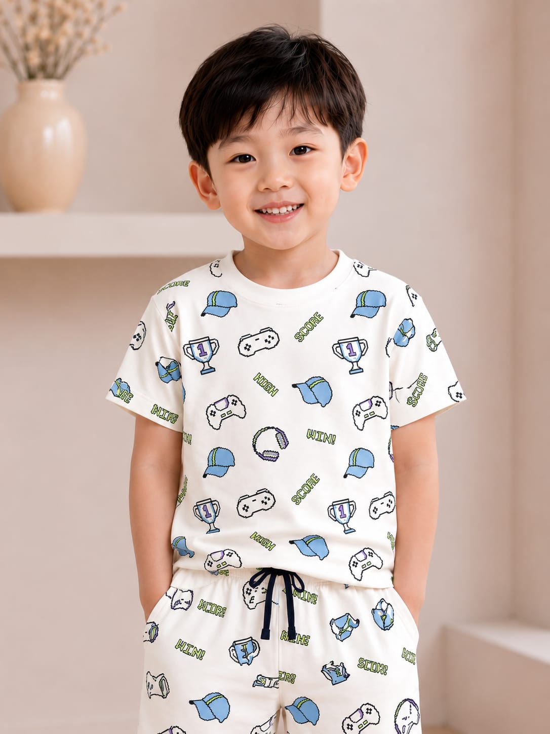Boys' Graphic Print Casual Cord Set