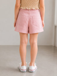 Girls' Button-Front Denim Skort