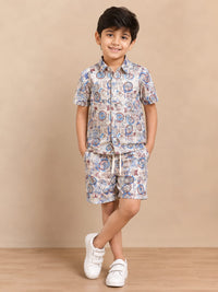 Artistic Abstract Print Summer Co-ord Set for Boys