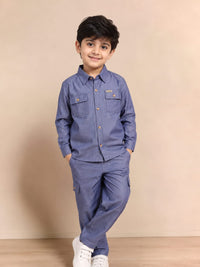 Smart Casual Denim-Look Co-ord Set for Boys
