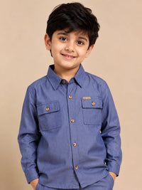 Smart Casual Denim-Look Co-ord Set for Boys