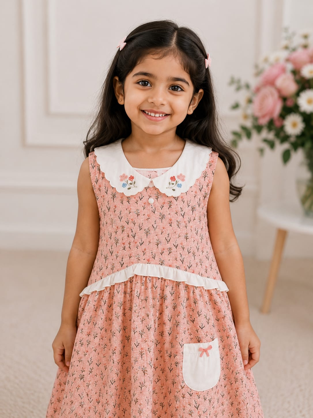Cottagecore Embroidered Peter Pan Collar Frock