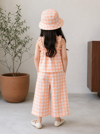 Charming Summer Gingham Co-ord Set with Bucket Hat