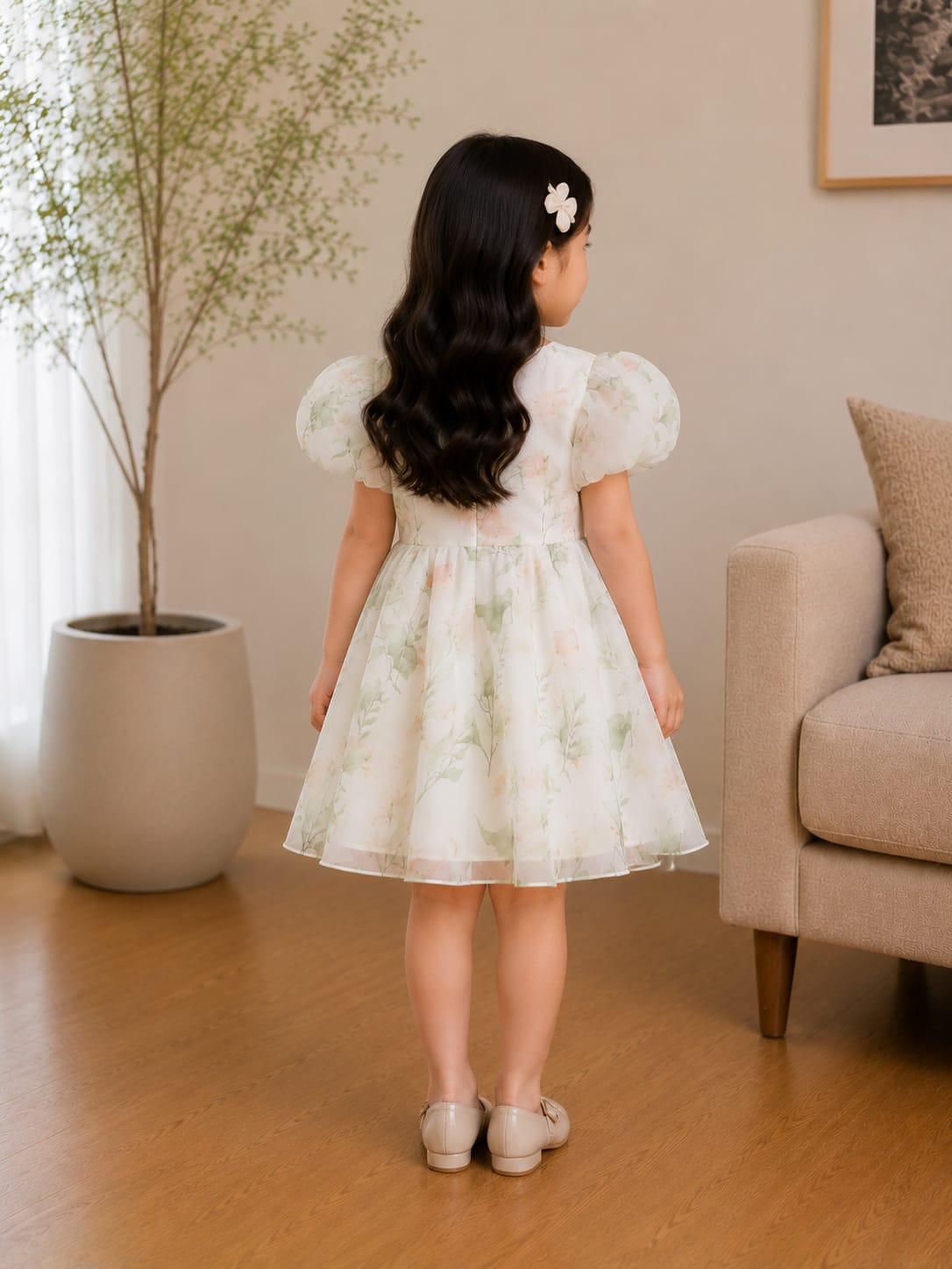 Elegant Floral Organza Party Dress