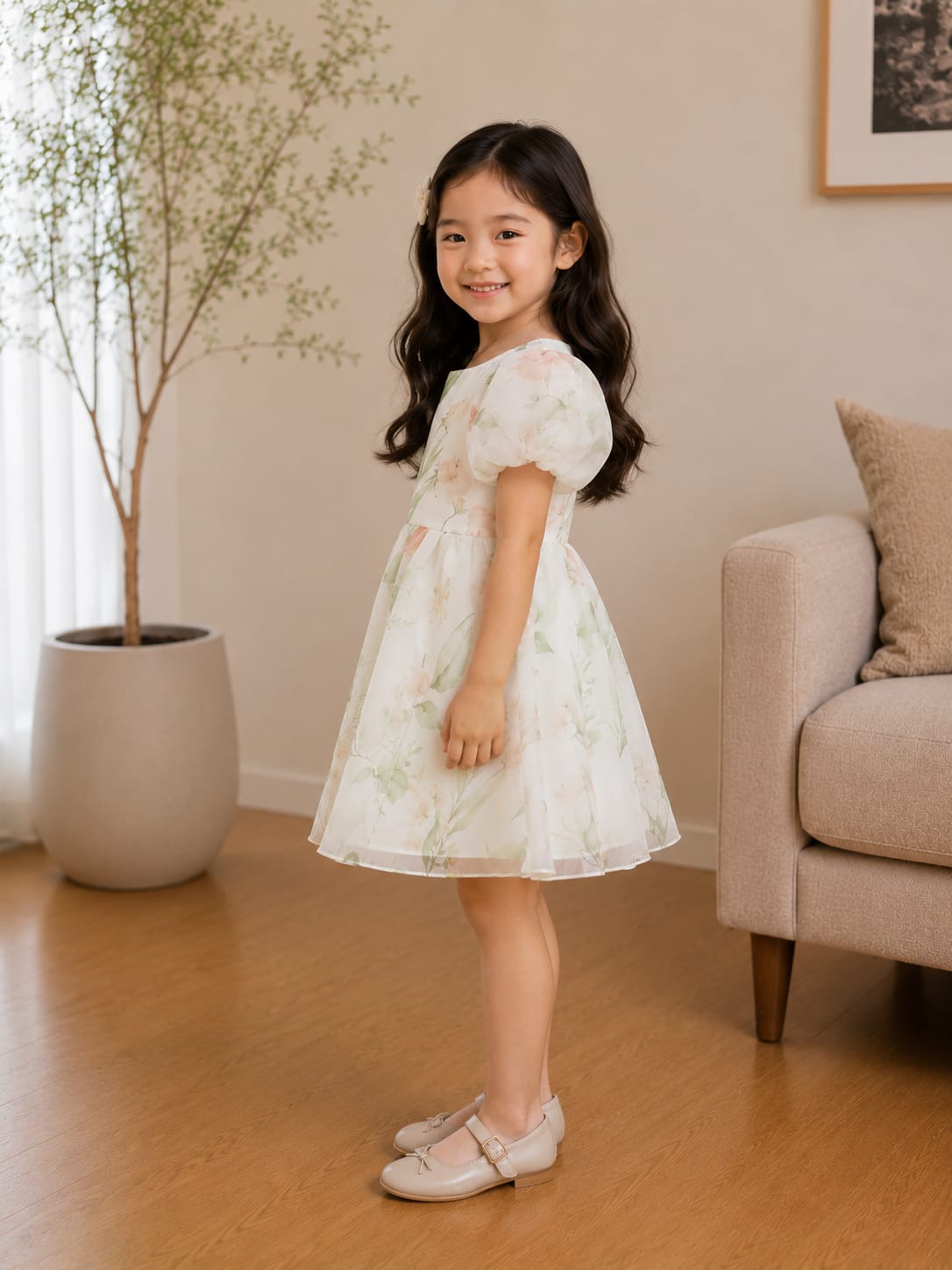 Elegant Floral Organza Party Dress