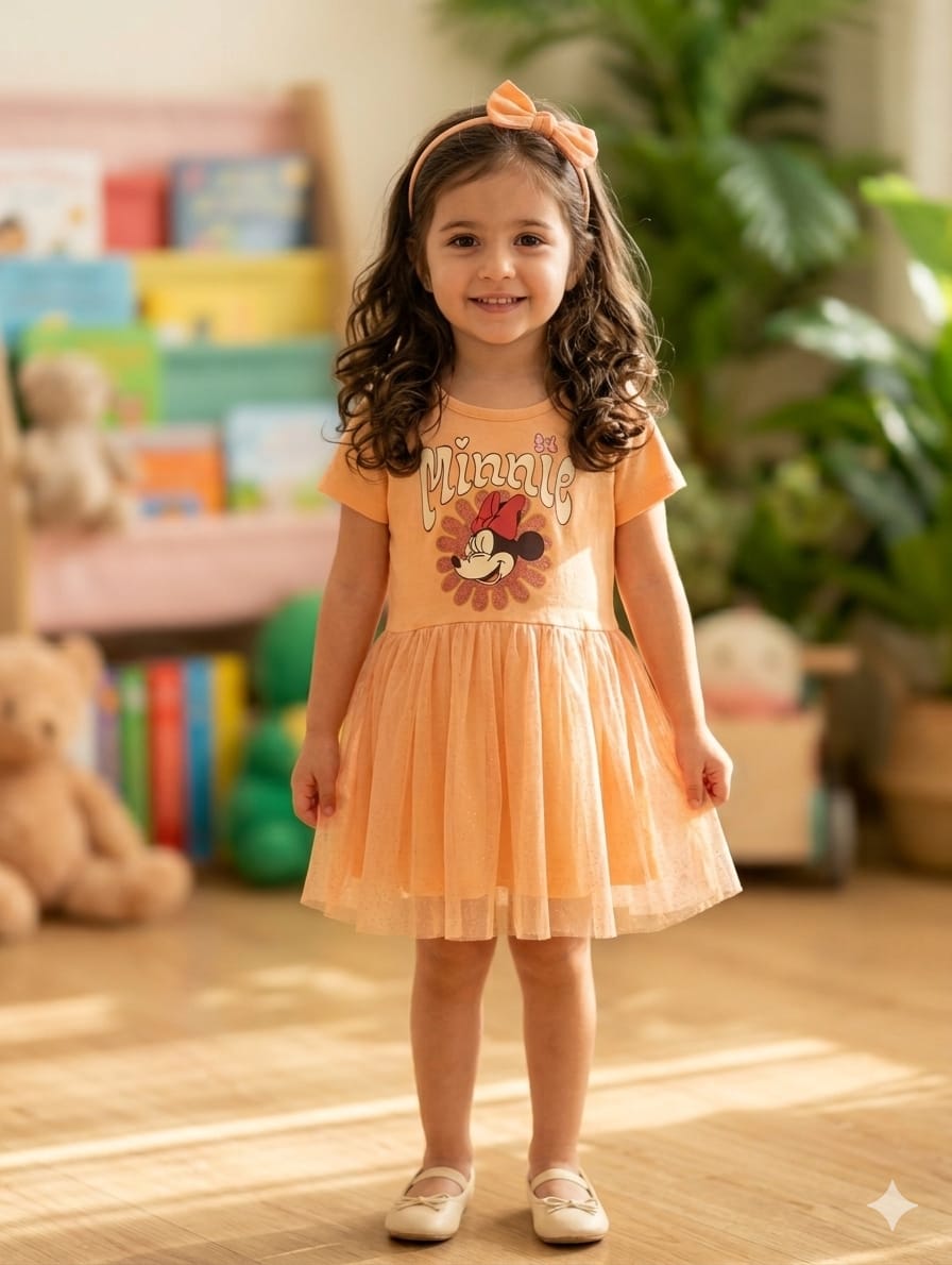 Minnie Mouse Graphic Tutu Dress – Peach