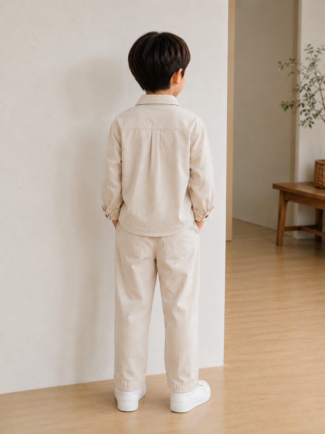 Boys' Minimalist Linen-Blend Co-ord Set