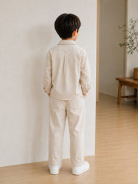 Boys' Minimalist Linen-Blend Co-ord Set