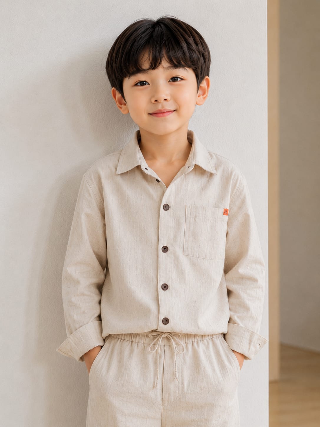 Boys' Minimalist Linen-Blend Co-ord Set