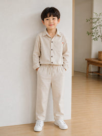 Boys' Minimalist Linen-Blend Co-ord Set