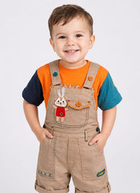 Toddler Boys' Playful Colorblock T-Shirt & Dungaree Set