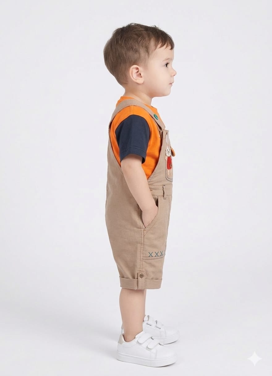 Toddler Boys' Playful Colorblock T-Shirt & Dungaree Set