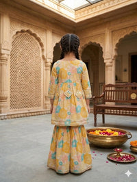 Pastel Floral Elegance Sharara Set for Girls