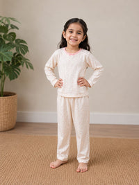 Girls' Ditsy Floral Print Full-Sleeve Pajama Set