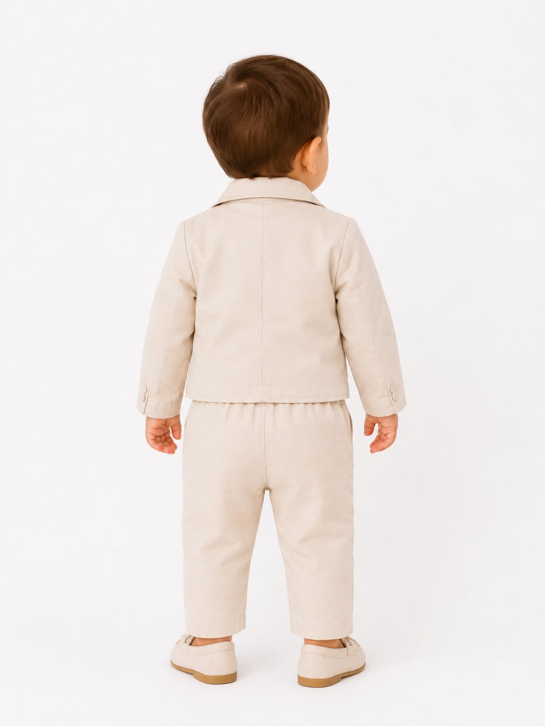 Toddler Boys' Classic Beige Three-Piece Formal Suit Set