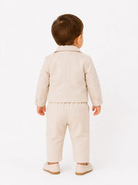 Toddler Boys' Classic Beige Three-Piece Formal Suit Set