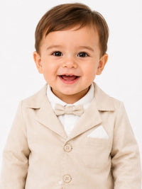 Toddler Boys' Classic Beige Three-Piece Formal Suit Set