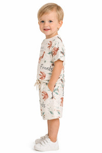 Toddler Boys' "Jungle Adventure" Allover Print T-Shirt and Shorts Set