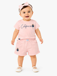 California Bear Two-Piece Summer Set – Powder Pink