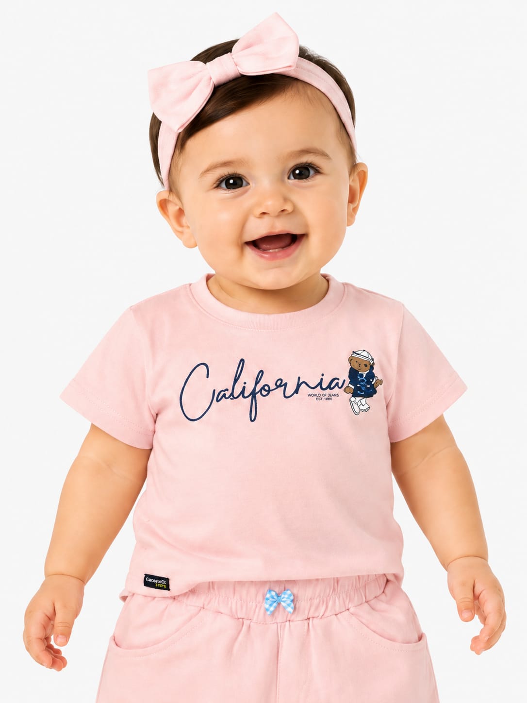 California Bear Two-Piece Summer Set – Powder Pink