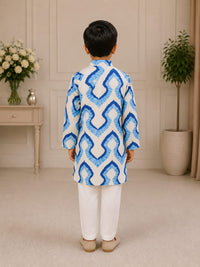 Boys Traditional Tie-Dye Print Kurta Pajama Set