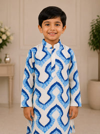 Boys Traditional Tie-Dye Print Kurta Pajama Set
